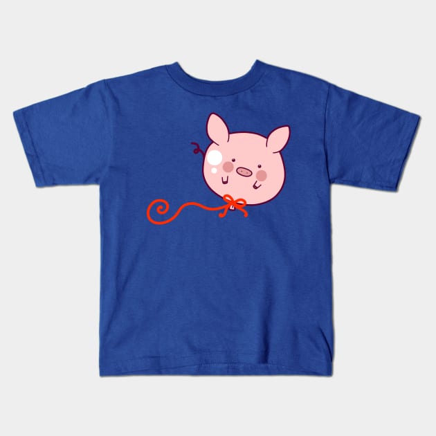 Pig Balloon Kids T-Shirt by saradaboru